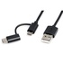 Papírenské zboží - USB kábel (2.0), USB A M- USB micro B M, 1 m, kerek, fekete, műanyag zacskó