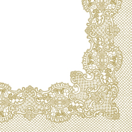 Papírenské zboží - Ubrousky PAW L 33x33cm 3 vrst. Royal Lace Frame Gold [20 ks]