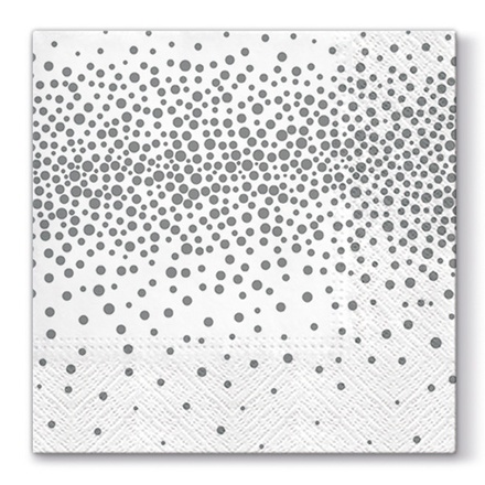 Papírenské zboží - Obrousky PAW L 33x33cm 3 vrst. Confetti - Silver [20 ks]