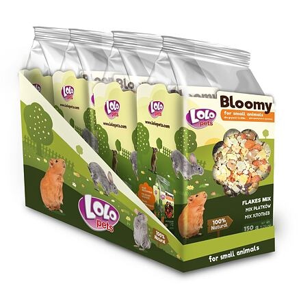 Papírenské zboží - LOLOPets BLOOMY mix vloček pro hlodavce 150 g 