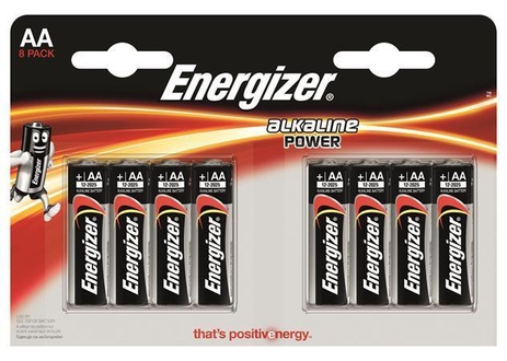 Papírenské zboží - Baterie "Alkaline Power", AA (tužková), 8 ks, ENERGIZER