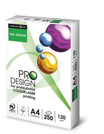 Papírenské zboží - Xerografický papír, pro digitální tisk, A4, 120g, PRO-DESIGN [250 listů]