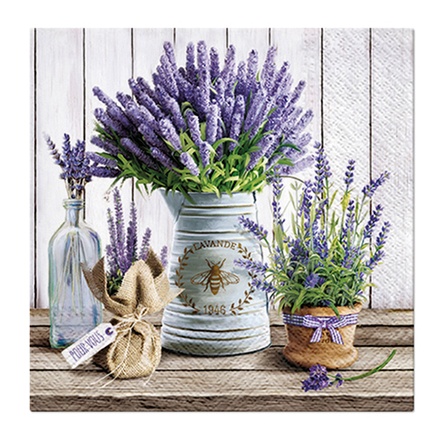 Papírenské zboží - Ubrousky PAW L 33x33cm 3 vrst. Lavender in Bucket [20 ks] 