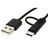 Papírenské zboží - USB kábel (2.0), USB A M- USB micro B M, 1 m, kerek, fekete, műanyag zacskó